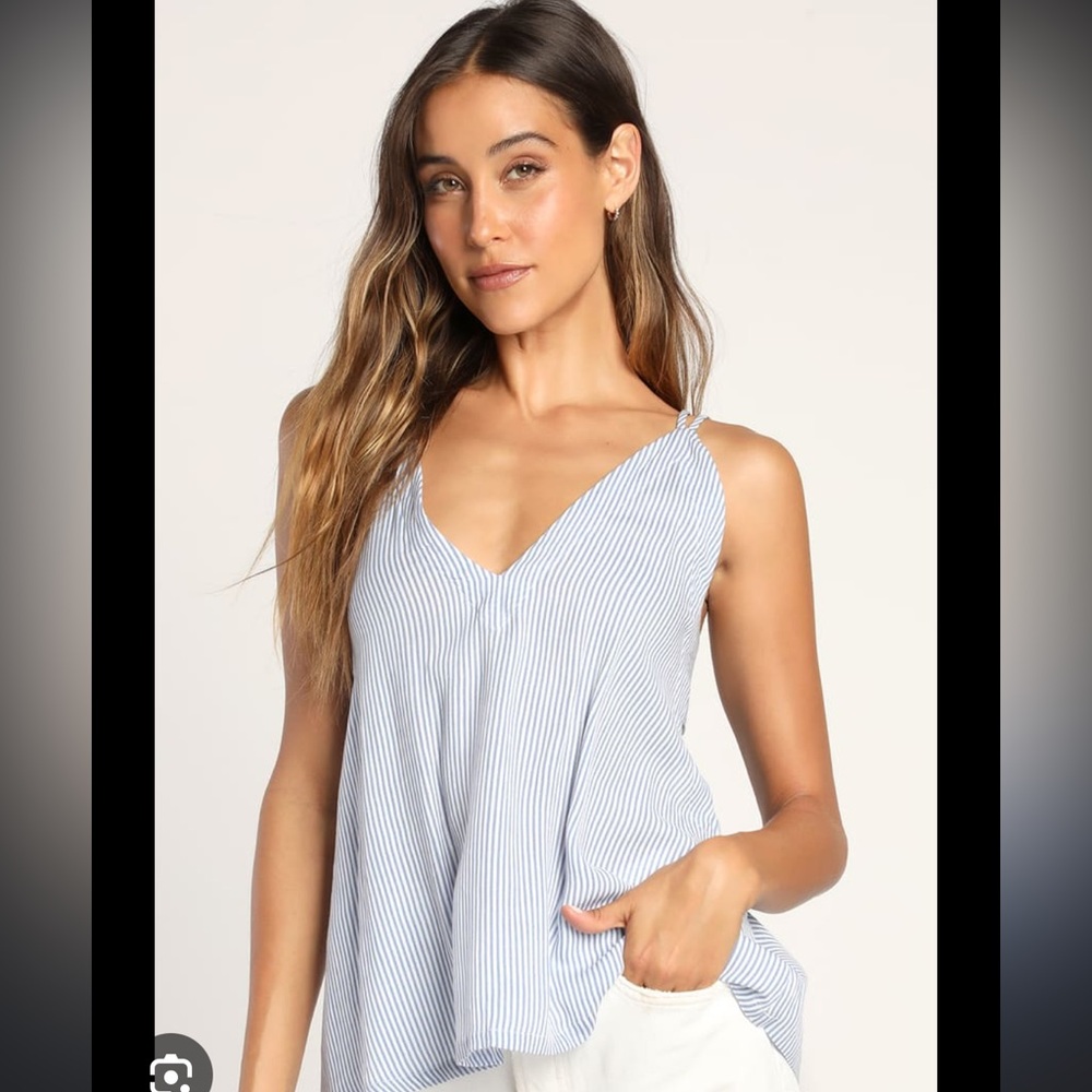 Blue Striped Women's Top